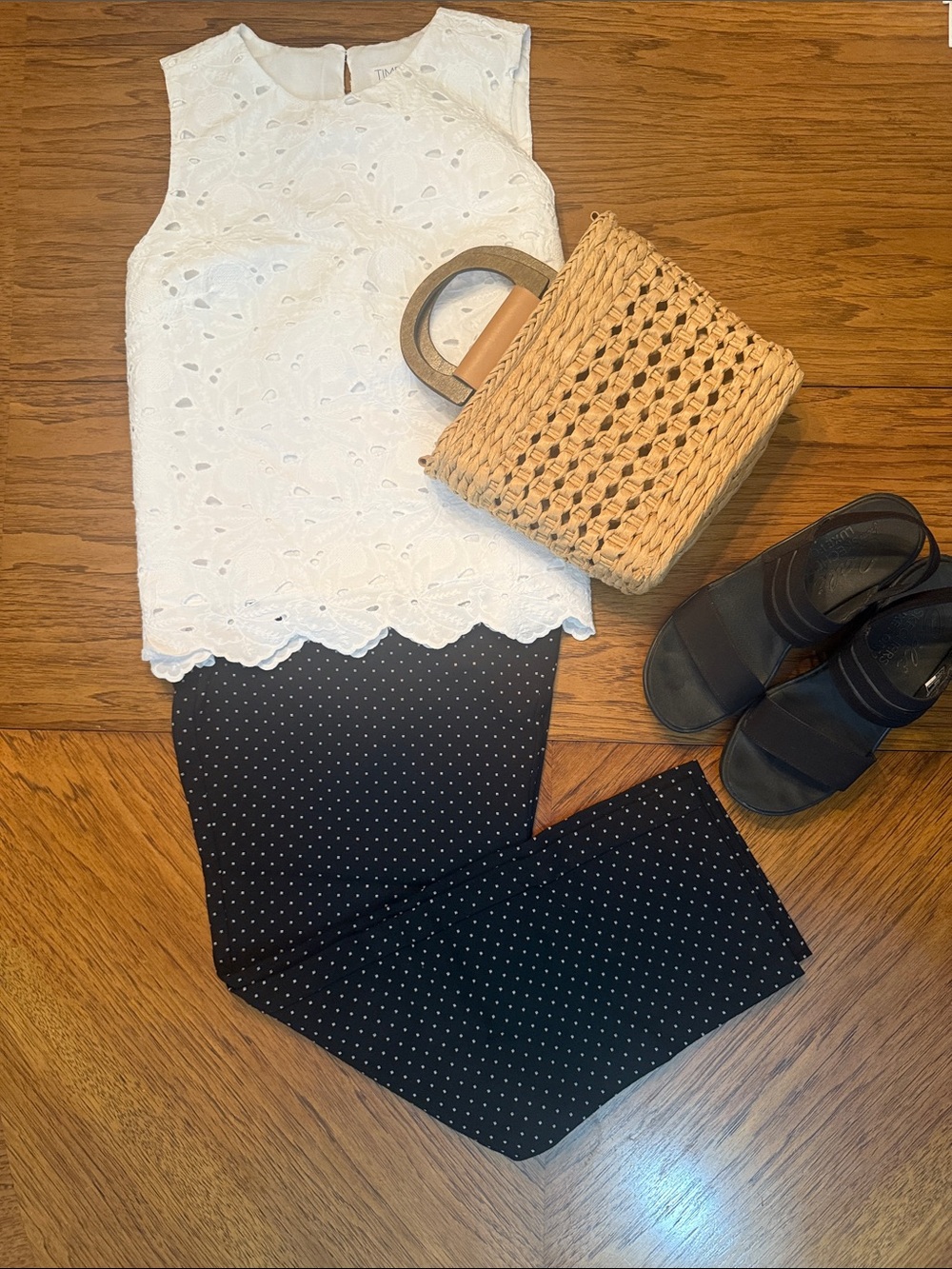 J. Jill Black Polka Dot Straight Leg Pants